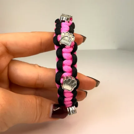 Obojek pro kočky sphynx v provedení - černo růžová a tlapky