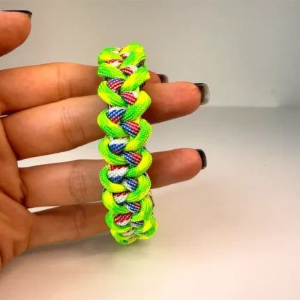 Obojek pro kočky sphynx v provedení - modro zelený copánek