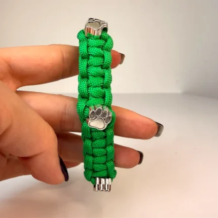 Obojek pro kočky sphynx v provedení - zelená a tlapky