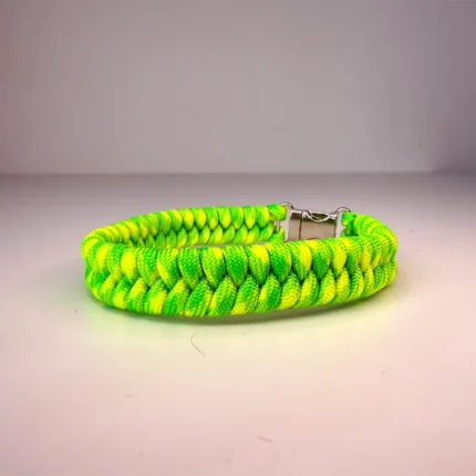 Obojek pro kočky sphynx v provedení - žluto zelená copánek