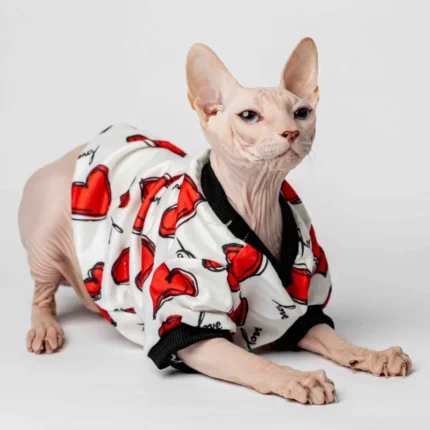 Lehká domácí mikina „Valentýnka“ pro kočky sphynx