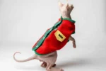 Extra hřejivá fleecová vesta pro kočky sphynx červená