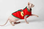 Extra hřejivá fleecová vesta pro kočky sphynx červená