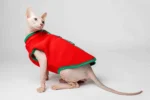 Extra hřejivá fleecová vesta pro kočky sphynx červená
