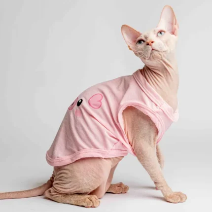 Lehké domácí úpletové tílko pro kočky sphynx „Prasátko“