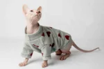 Lehký rolák z chladivého materiálu pro kočky sphynx šedivý se srdíčky
