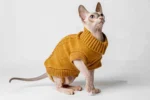 Svetr s rolákem pro kočky sphynx hořčicový