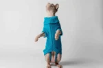 Svetr s rolákem pro kočky sphynx světle modrý