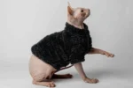 Teplý kožíšek pro kočky sphynx černý