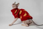 Klasický svetr s rolákem pro kočky sphynx – Medvídek