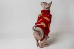 Klasický svetr s rolákem pro kočky sphynx – Medvídek
