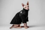Hřejivá mikina na zip pro kočky sphynx – The Cat Face – černá